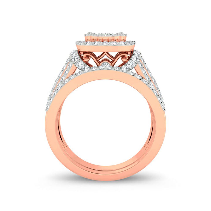14k Rose Gold Lab Diamond Bridal Ring 1ct Engagement