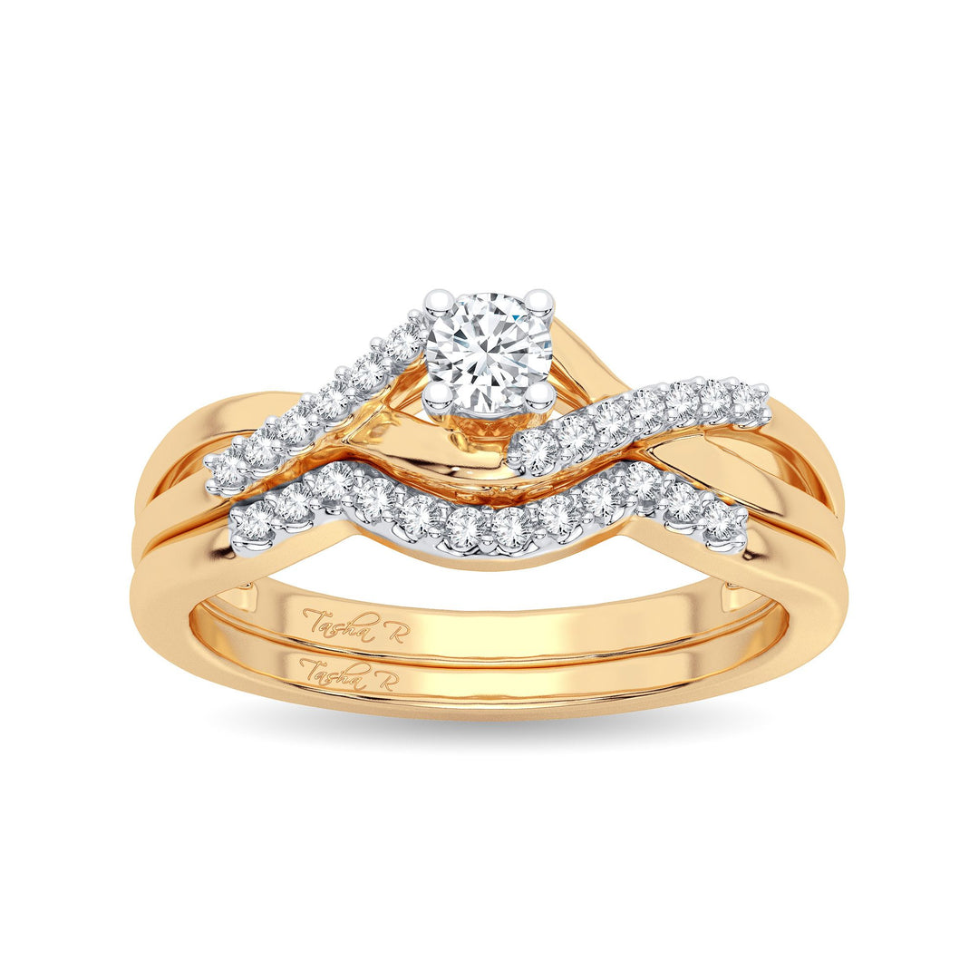 10K Yellow Gold 0.22CT Lab Diamond Womens Engagement Ring