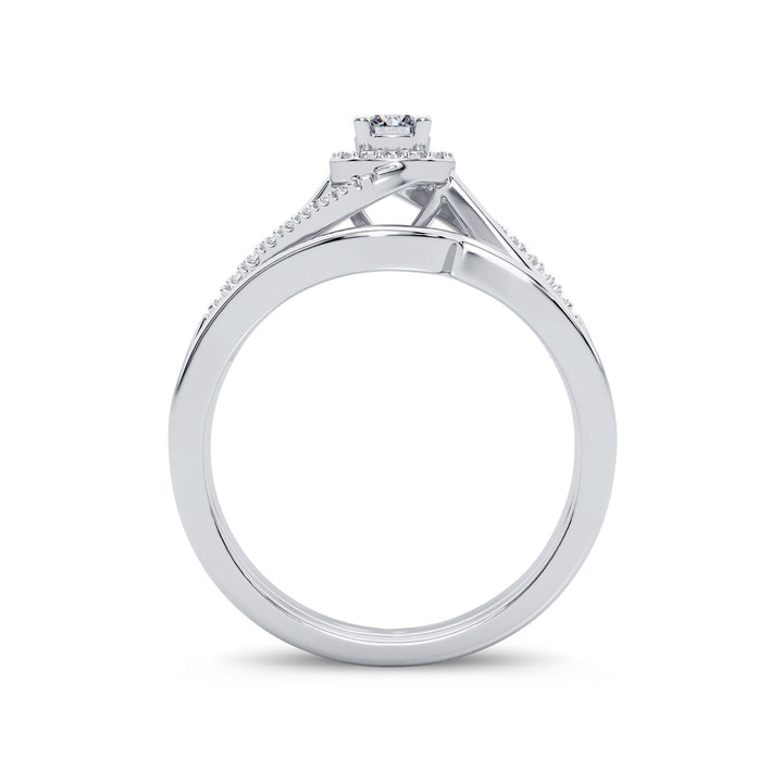 Elegant 14k White Gold 0.25CT Lab Diamond Engagement Ring