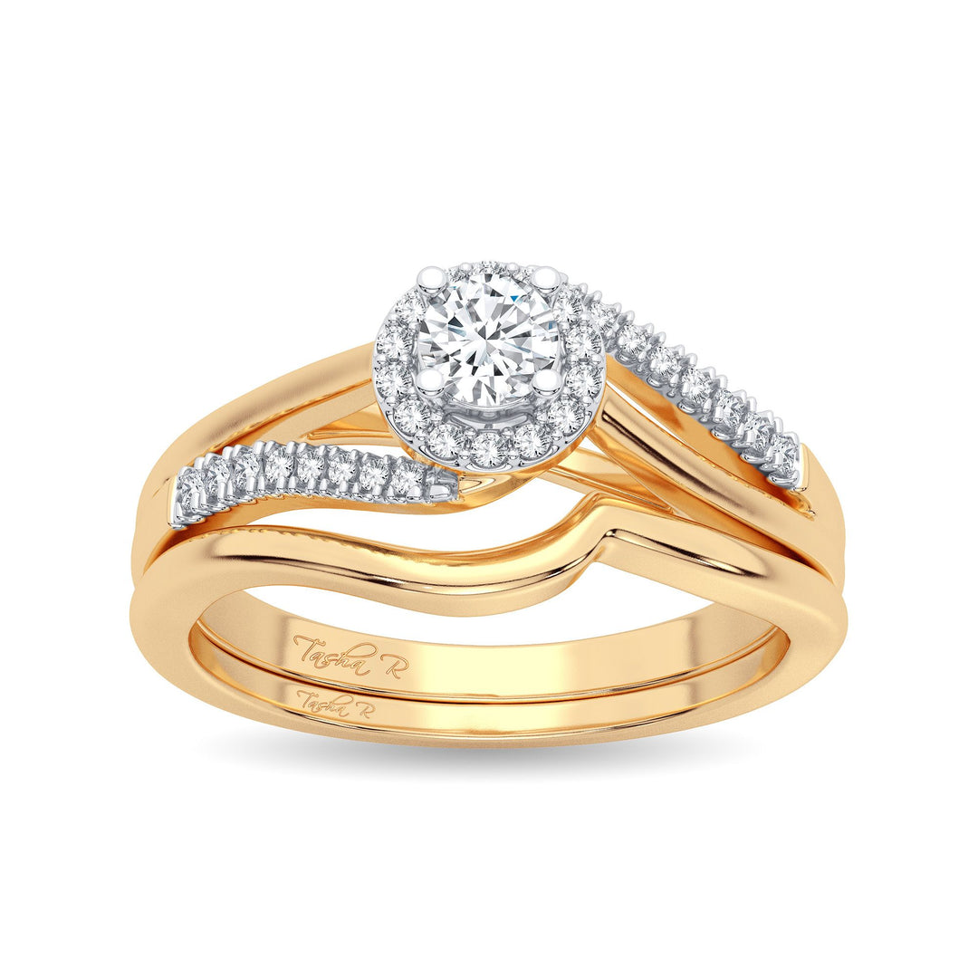 14K Yellow Gold Lab Diamond Bridal Ring - Eternal Love