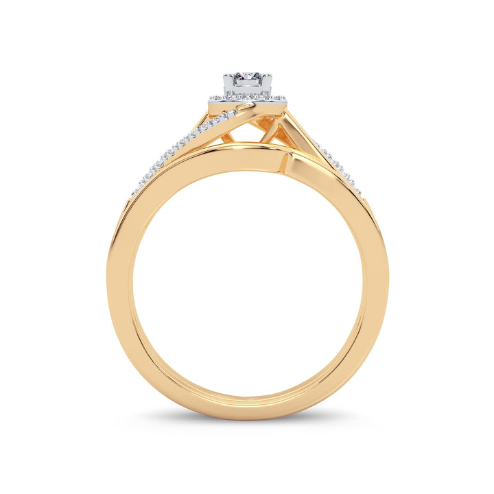 14K Yellow Gold Lab Diamond Bridal Ring - Eternal Love