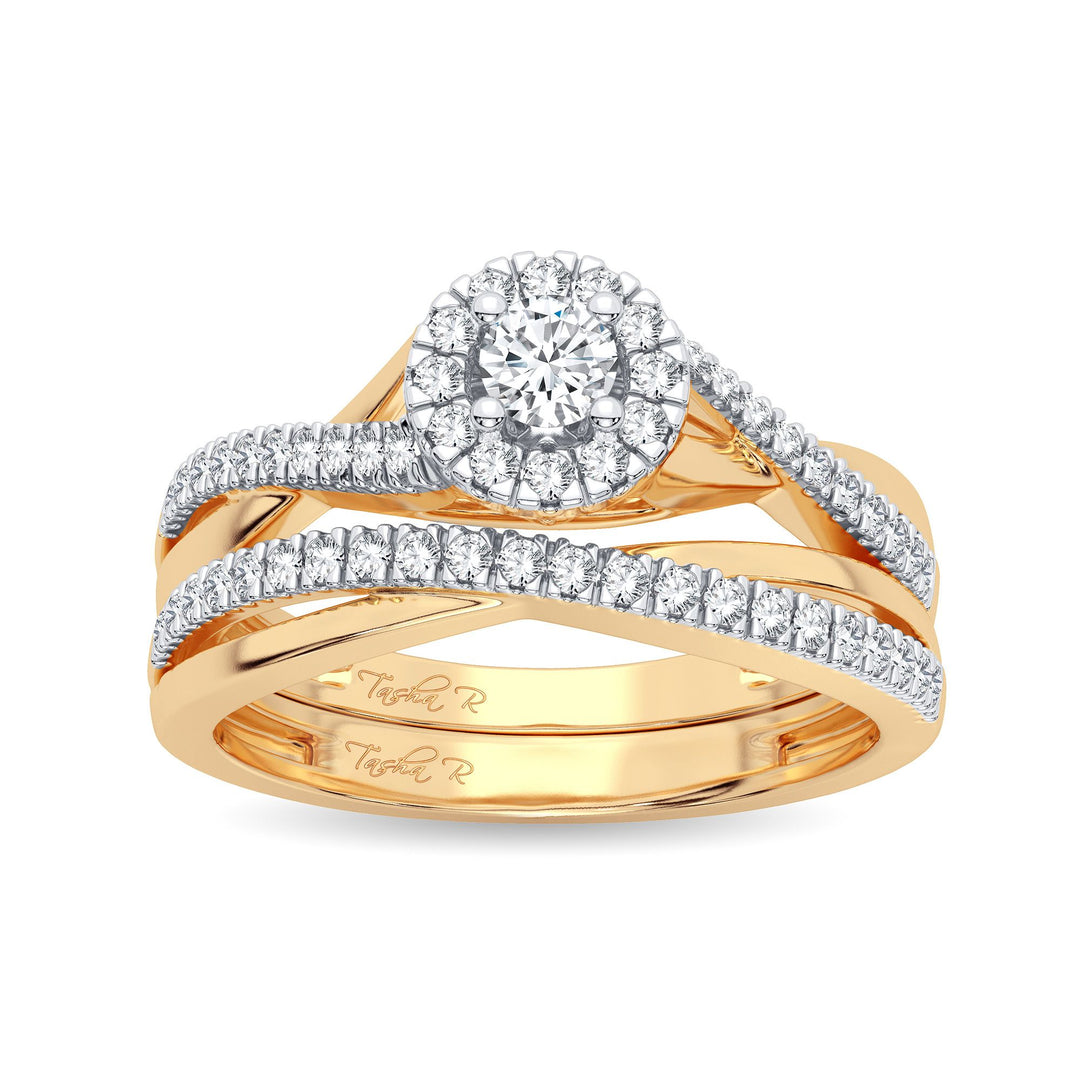 14K Yellow Gold Lab Diamond Womens Bridal Ring