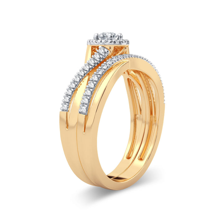14K Yellow Gold Lab Diamond Womens Bridal Ring