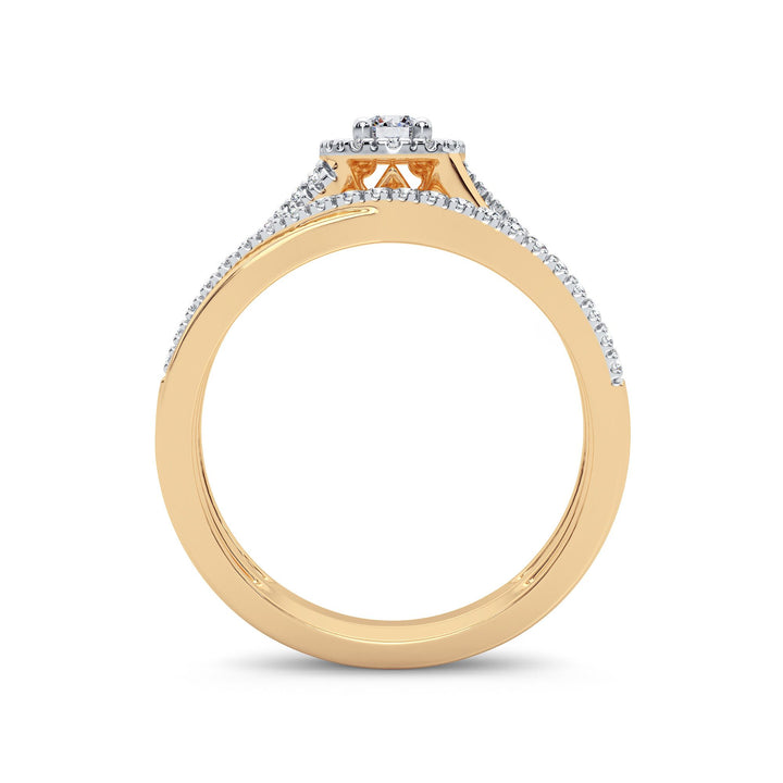 14K Yellow Gold Lab Diamond Womens Bridal Ring