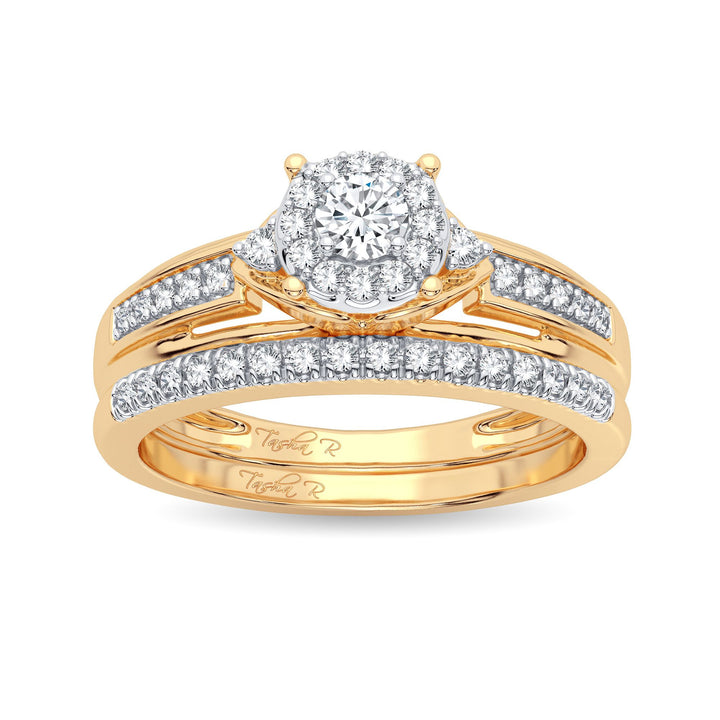 14K Yellow Gold Lab Diamond Bridal Ring - Timeless Elegance
