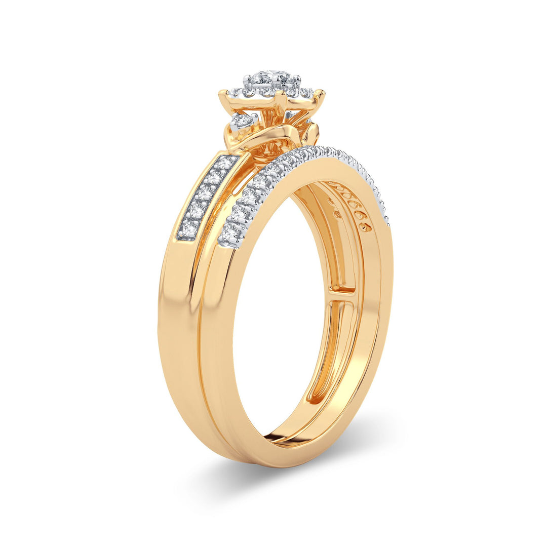 14K Yellow Gold Lab Diamond Bridal Ring - Timeless Elegance