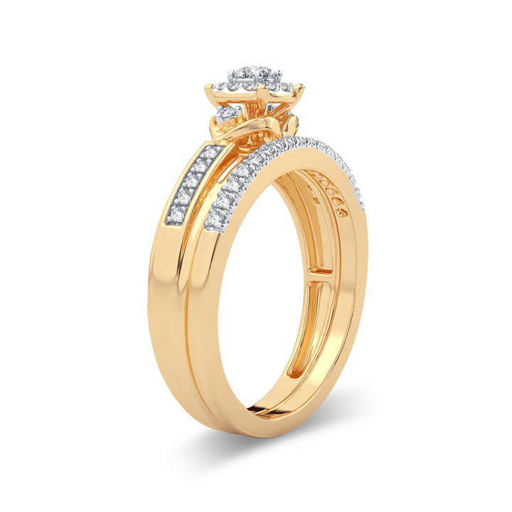 14K Yellow Gold Lab Diamond Bridal Ring - Timeless Elegance