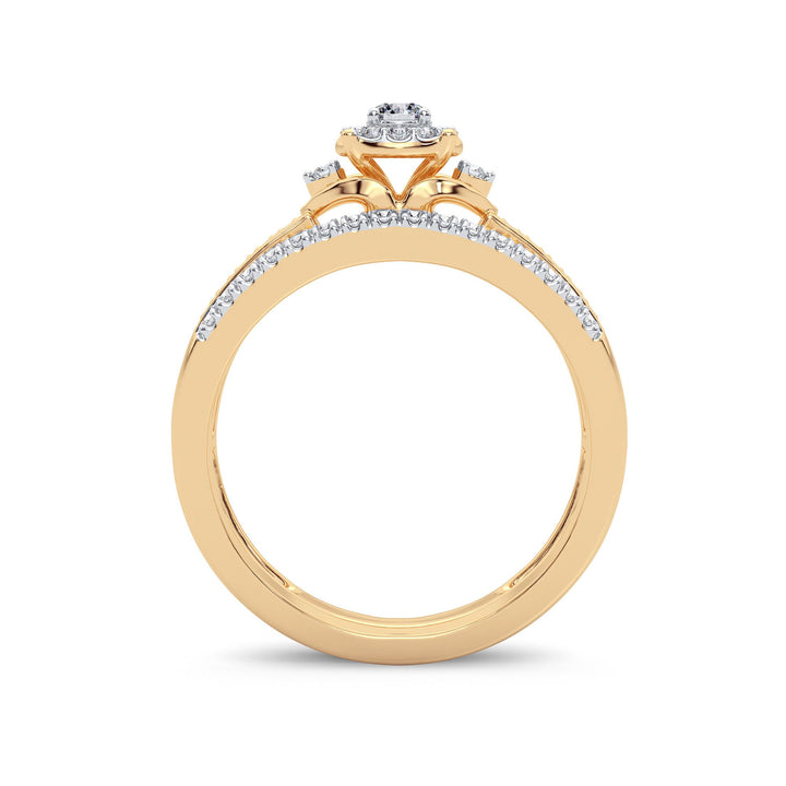 14K Yellow Gold Lab Diamond Bridal Ring - Timeless Elegance