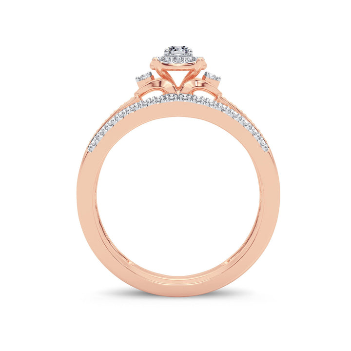 Romantic 14k Rose Gold Lab Diamond Bridal Ring (0.33CT)