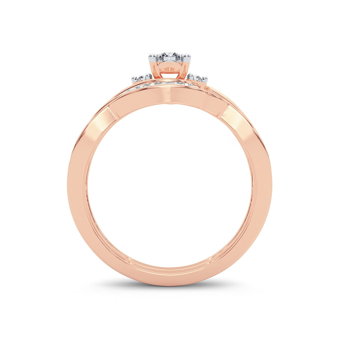 Romantic 14k Rose Gold Lab Diamond Bridal Ring (0.33CT)
