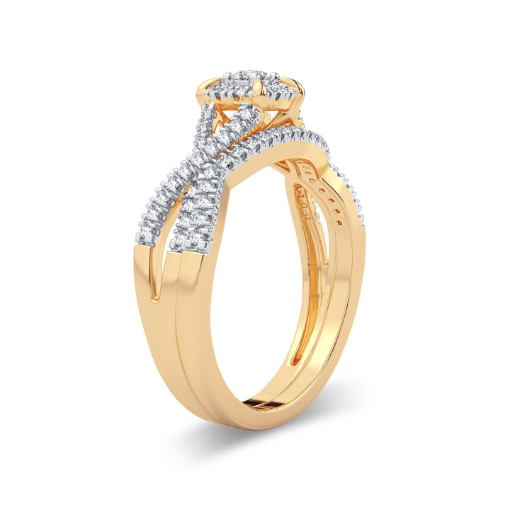14K Yellow Gold Lab Diamond Womens Bridal Ring 0.33CT