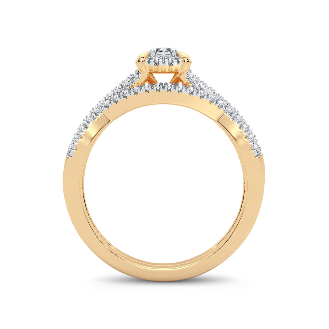 14K Yellow Gold Lab Diamond Womens Bridal Ring 0.33CT