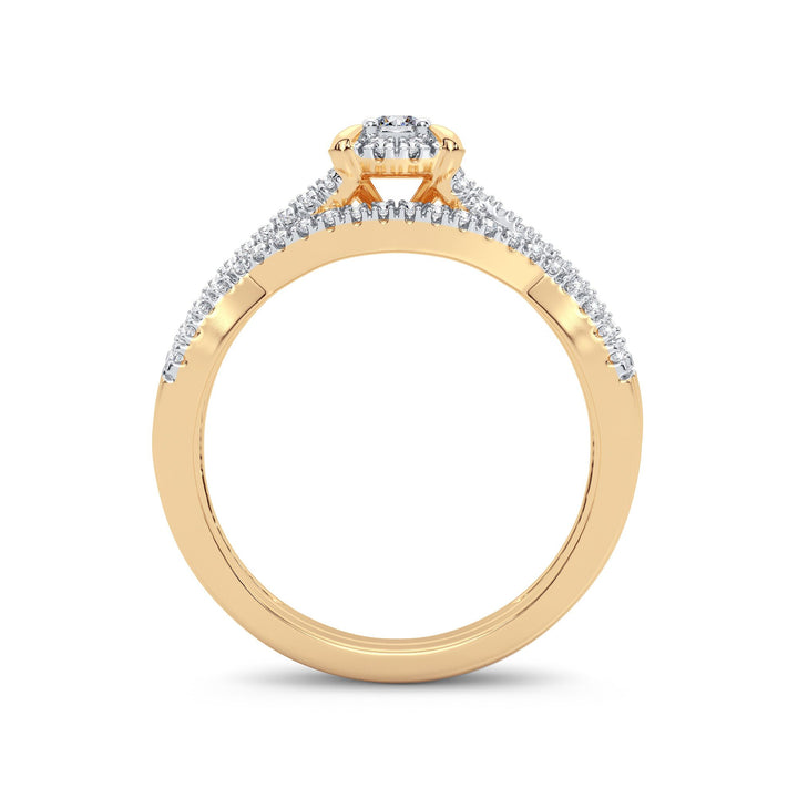 14K Yellow Gold Lab Diamond Womens Bridal Ring 0.33CT