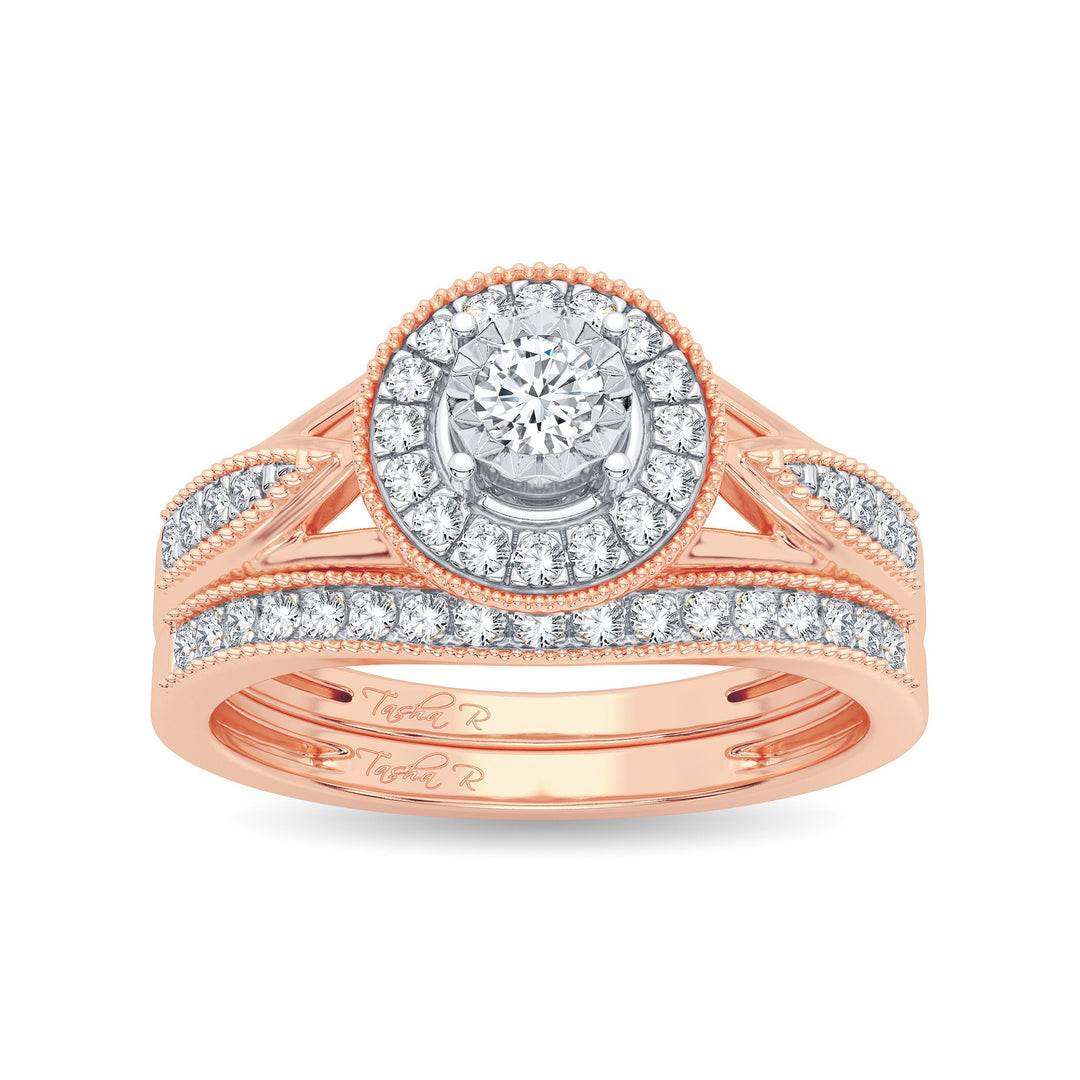 10K Rose Gold 0.36CT Diamond Bridal Ring