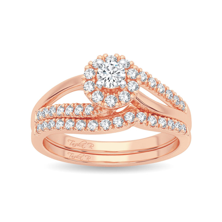 14K Rose Gold 0.50CT Diamond Bridal Ring