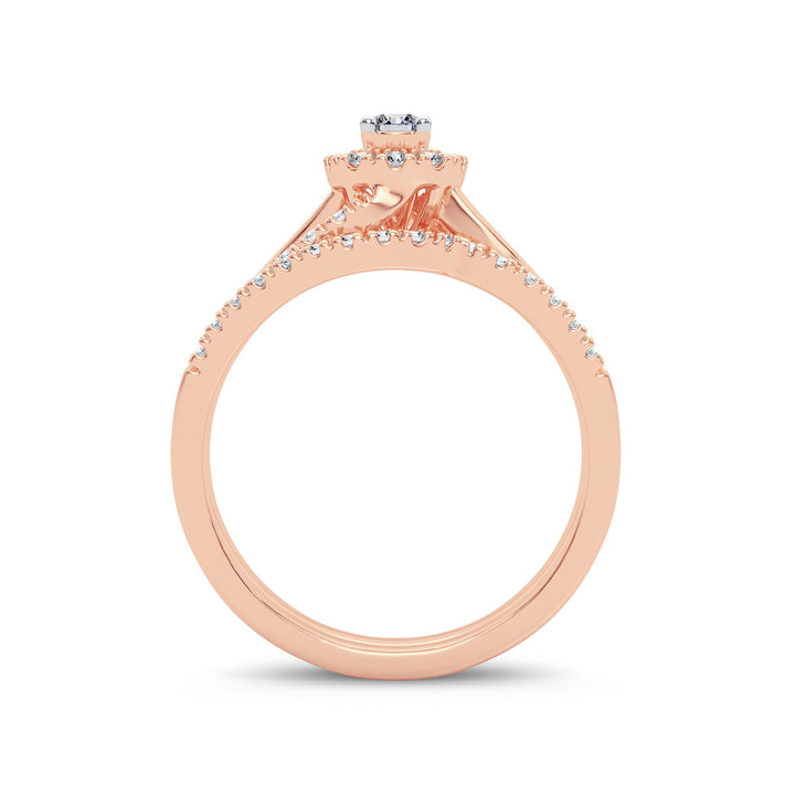 Romantic 14k Rose Gold Lab Diamond Bridal Ring (0.50CT)