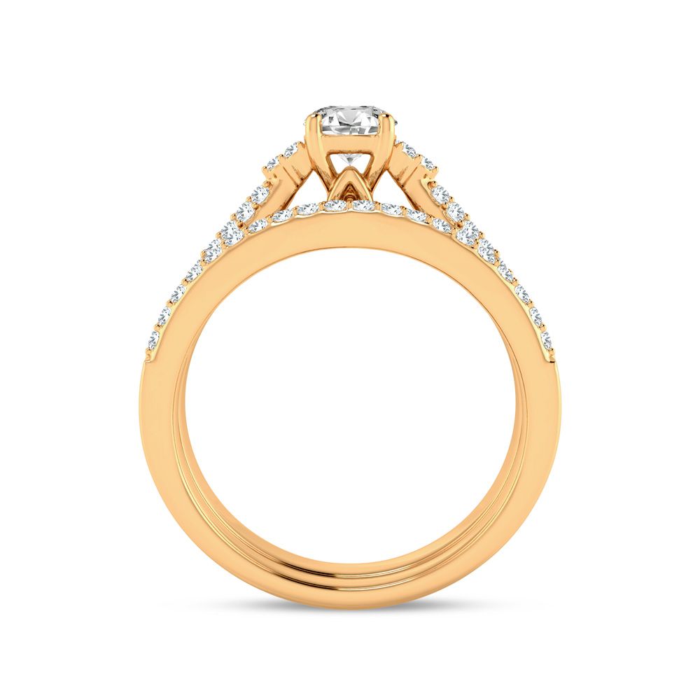 14k Yellow Gold 0.60ct Lab Diamond Bridal Ring