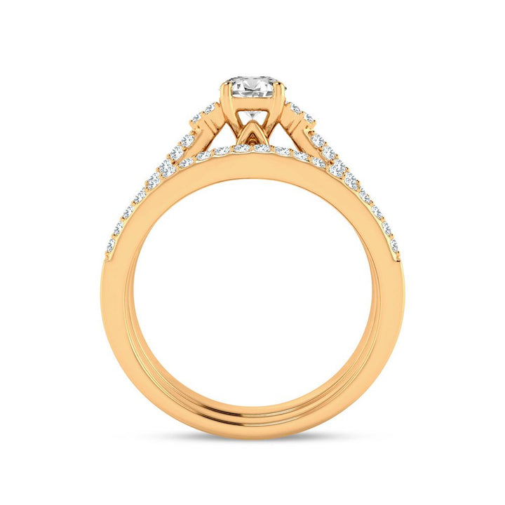 14k Yellow Gold 0.60ct Lab Diamond Bridal Ring