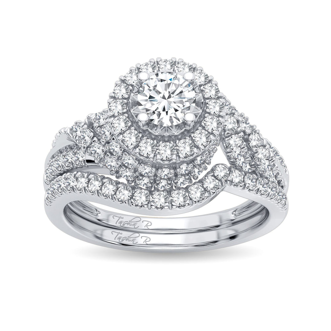 Brilliant 14k White Gold 1CT Lab Diamond Engagement Ring