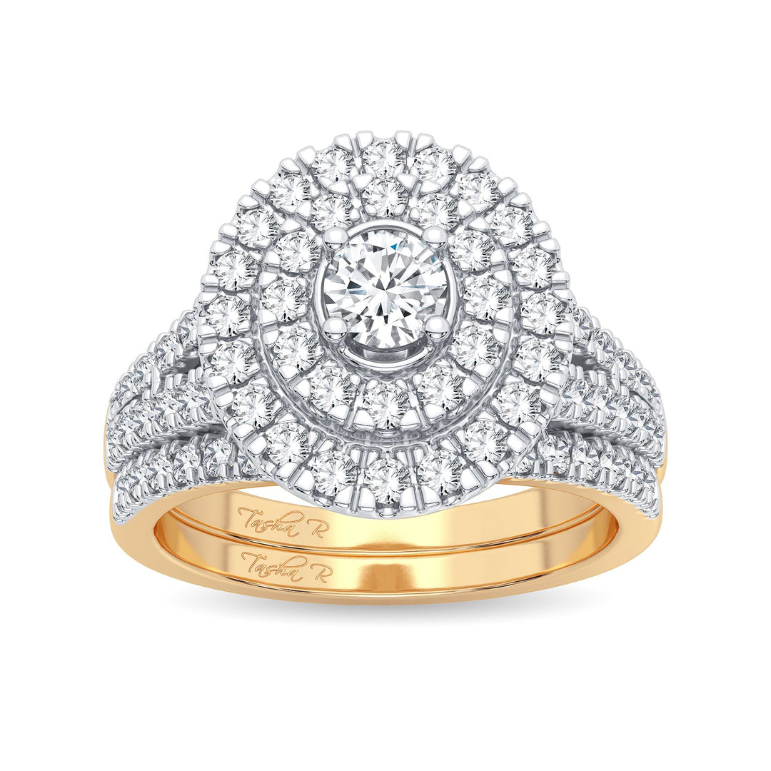 Timeless 14k Yellow Gold 1.00CT Lab Diamond Bridal Ring