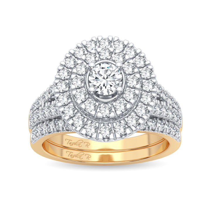 Timeless 14k Yellow Gold 1.00CT Lab Diamond Bridal Ring