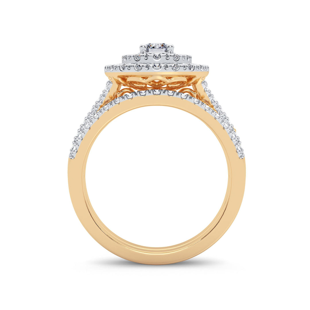 Timeless 14k Yellow Gold 1.00CT Lab Diamond Bridal Ring