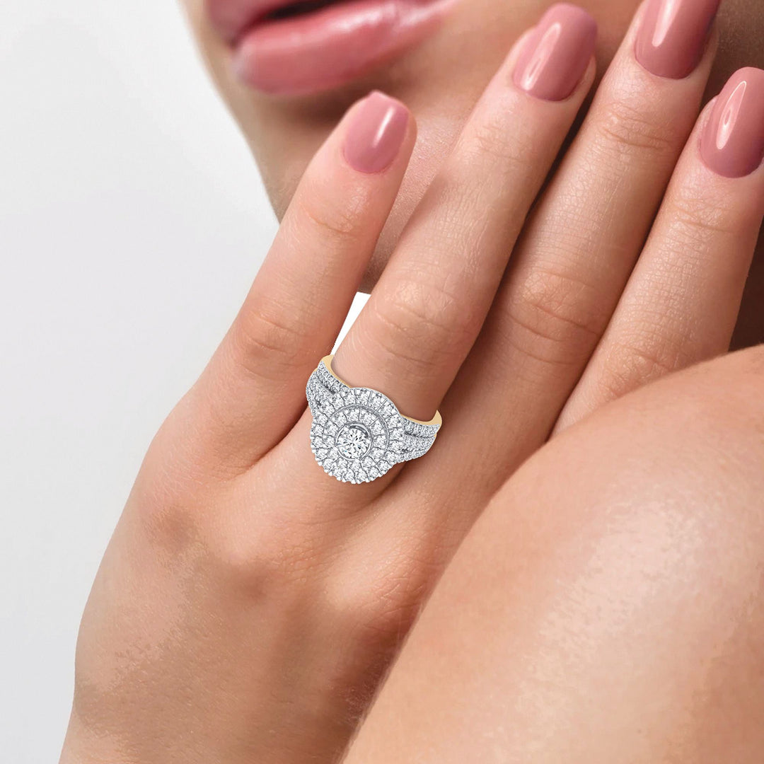Timeless 14k Yellow Gold 1.00CT Lab Diamond Bridal Ring