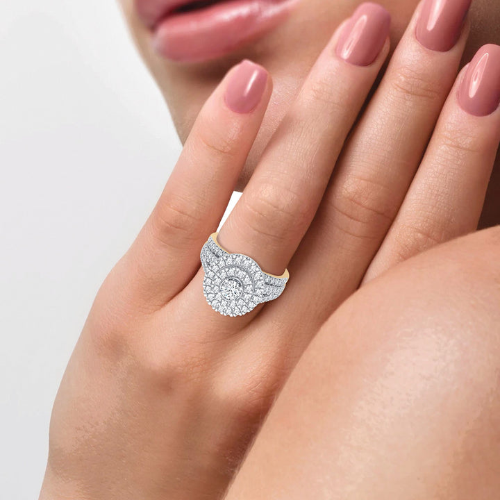 Timeless 14k Yellow Gold 1.00CT Lab Diamond Bridal Ring