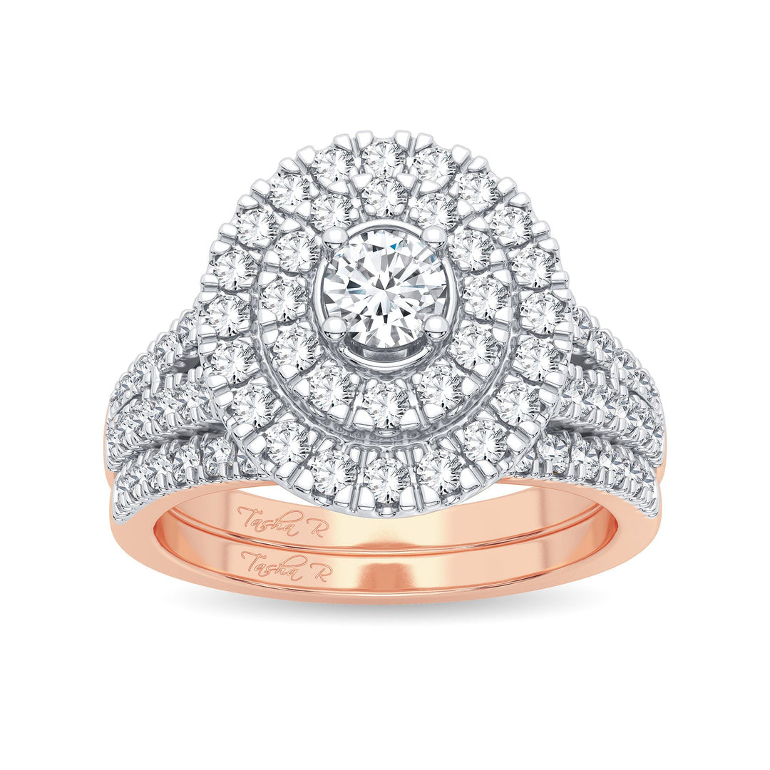 Romantic 14k Rose Gold Lab Diamond Bridal Ring (1CT)
