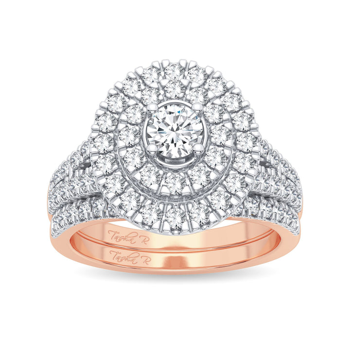 Romantic 14k Rose Gold Lab Diamond Bridal Ring (1CT)