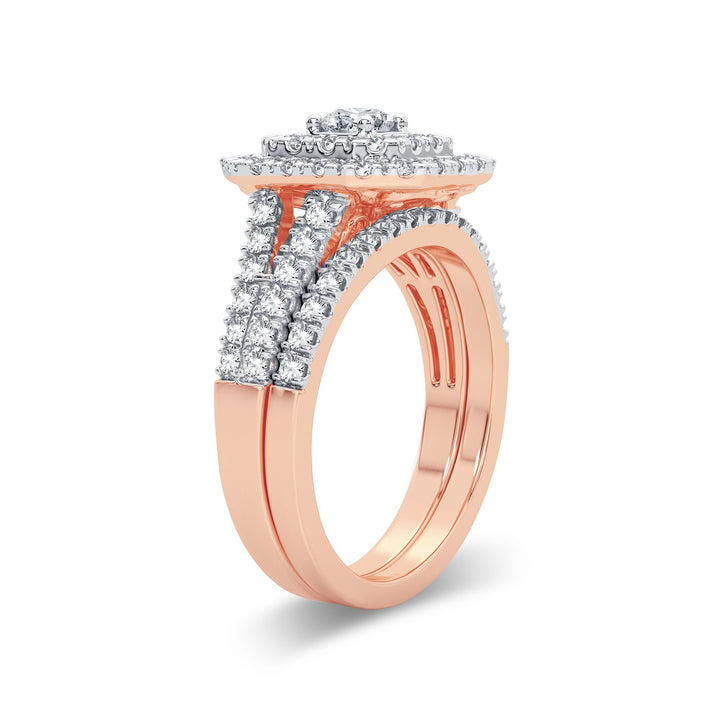 14k Rose Gold 1CT Lab Diamond Bridal Ring for Women