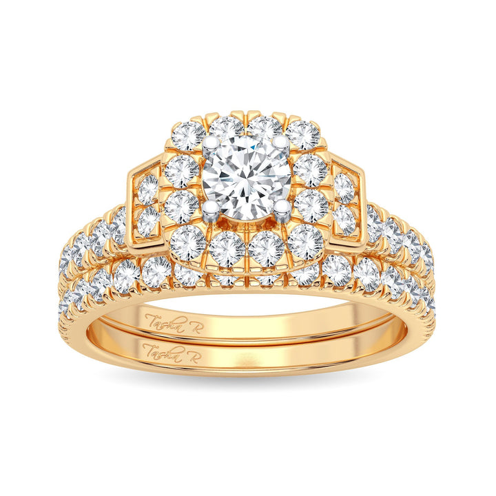 14K Yellow Gold Lab-Grown 1CT Diamond Bridal Ring