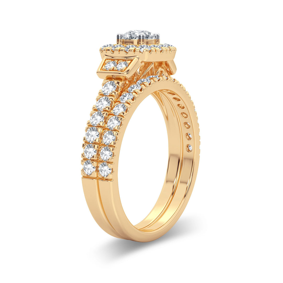 14K Yellow Gold Lab-Grown 1CT Diamond Bridal Ring