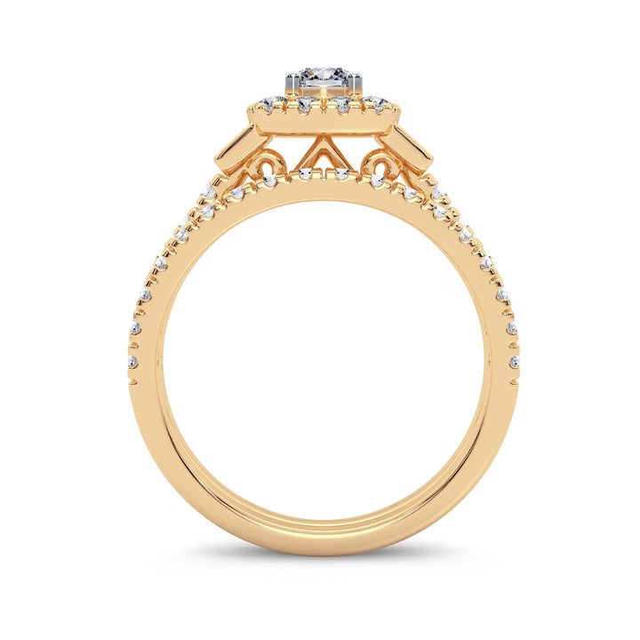 14K Yellow Gold Lab-Grown 1CT Diamond Bridal Ring