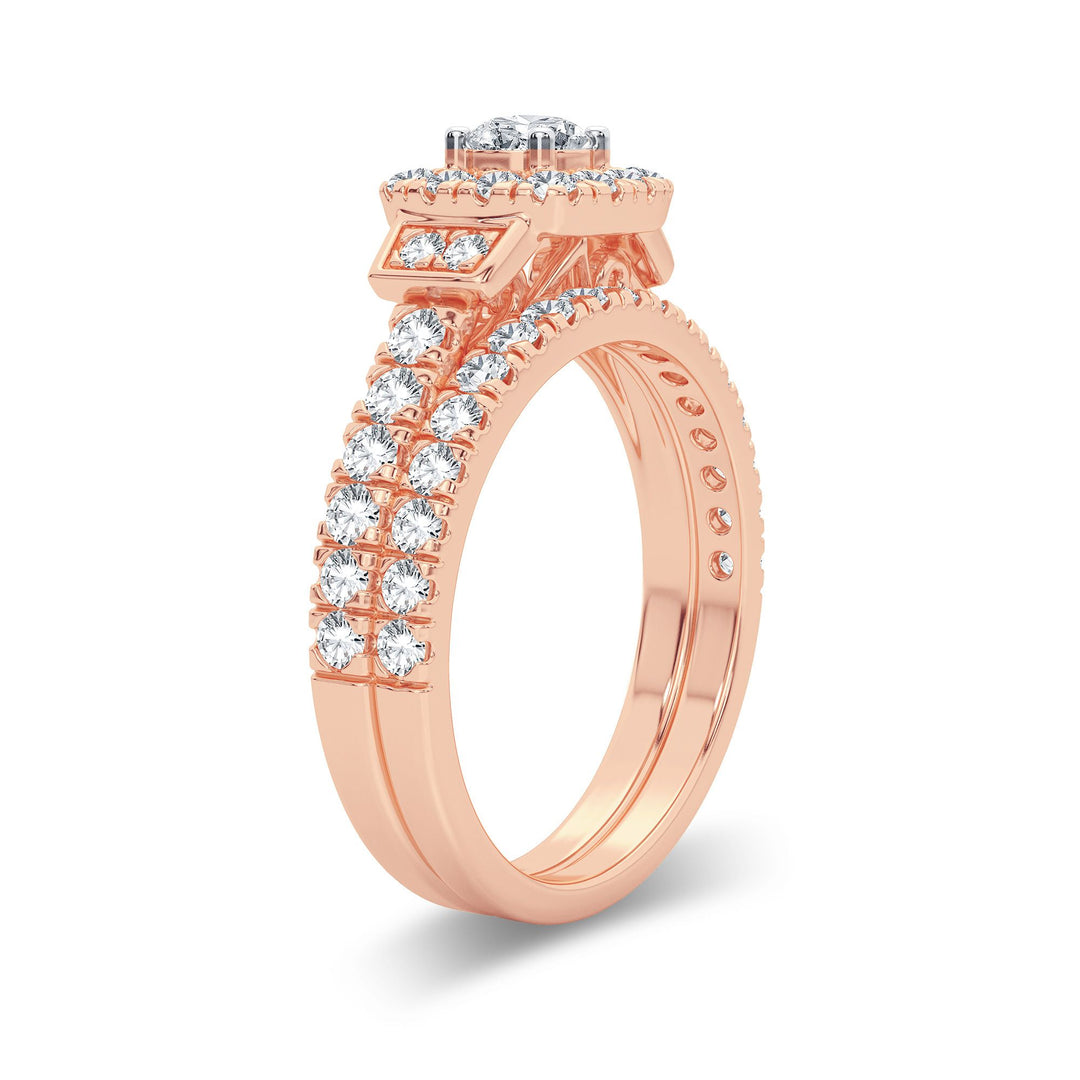 Romantic 14k Rose Gold Lab Diamond Bridal Ring (1CT)