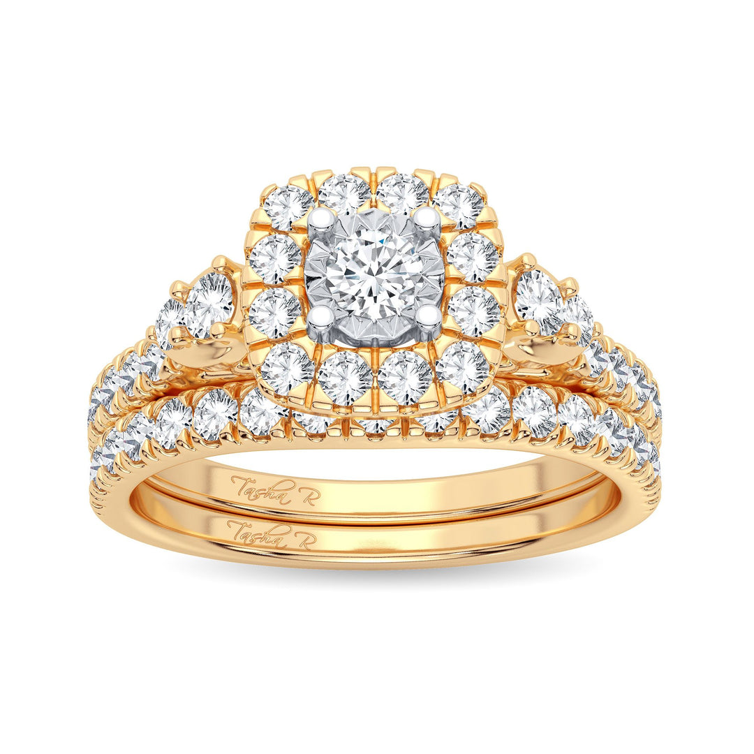 14K Yellow Gold Lab-Grown 1CT Diamond Bridal Ring