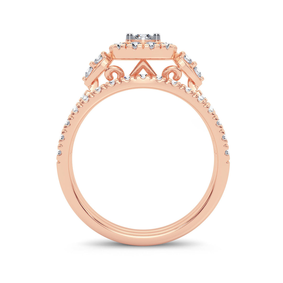 Romantic 14k Rose Gold Lab Diamond Bridal Ring (1CT)