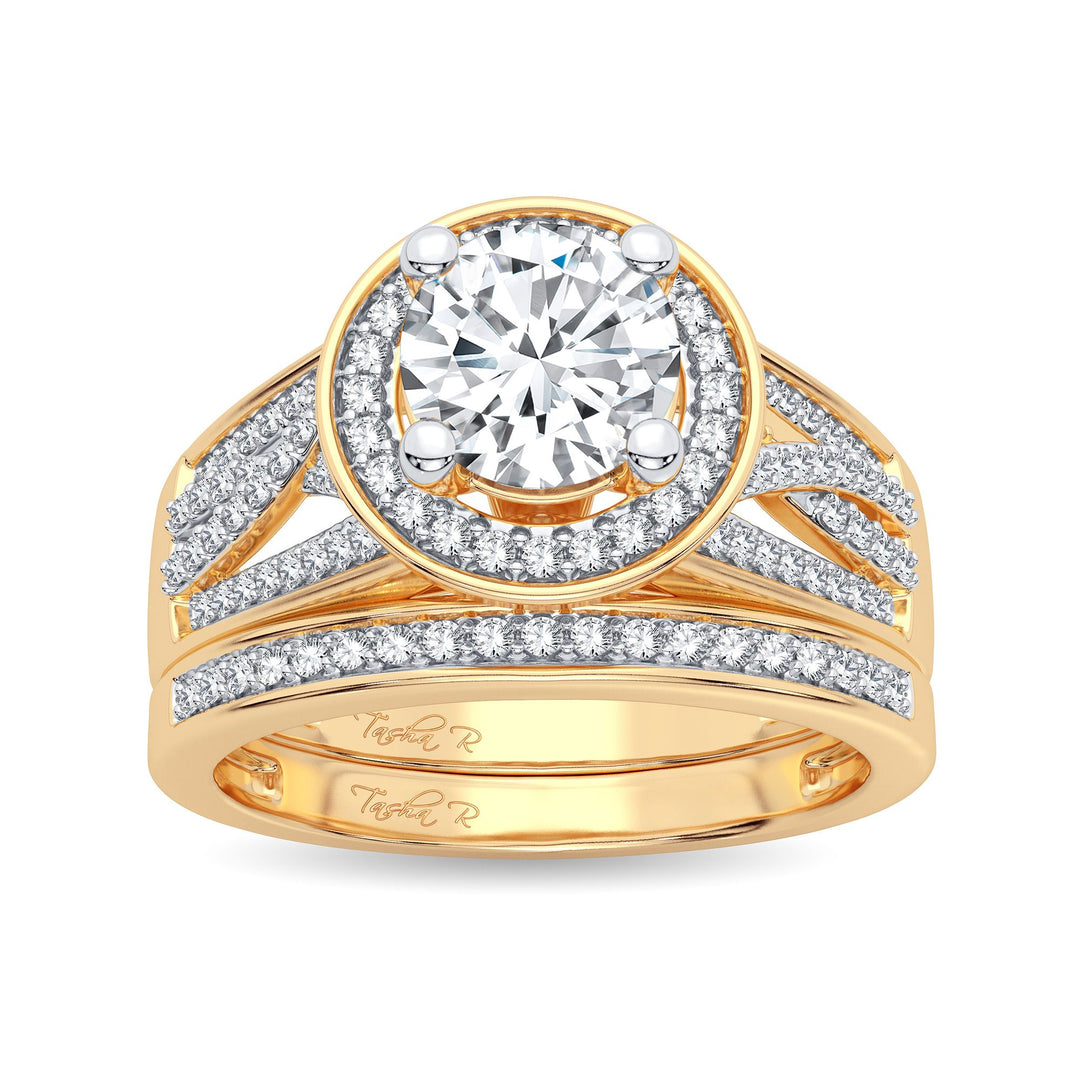 14K Yellow Gold Lab Diamond Bridal Ring - 1.45CT Brilliance