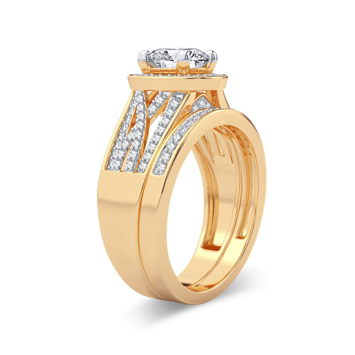 14K Yellow Gold Lab Diamond Bridal Ring - 1.45CT Brilliance