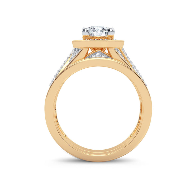 14K Yellow Gold Lab Diamond Bridal Ring - 1.45CT Brilliance