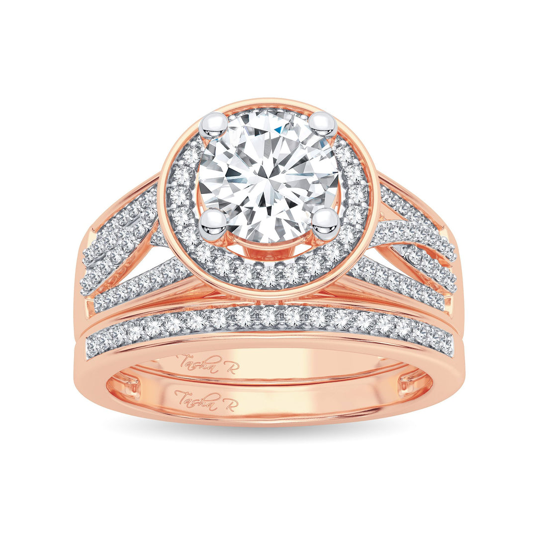 14k Rose Gold 1.45CT Lab Diamond Bridal Ring
