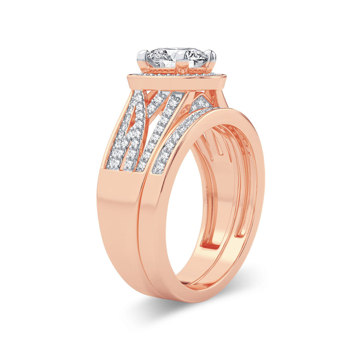 14k Rose Gold 1.45CT Lab Diamond Bridal Ring