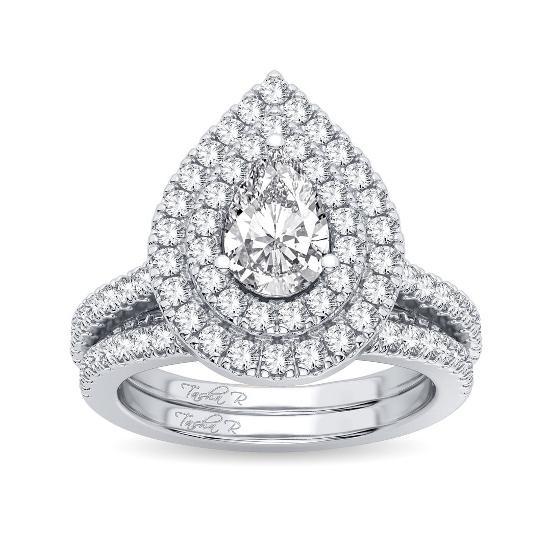 Brilliant 14k White Gold 1.50CT Lab Diamond Engagement Ring