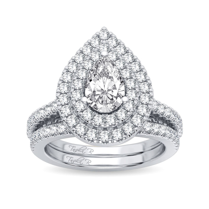 Brilliant 14k White Gold 1.50CT Lab Diamond Engagement Ring