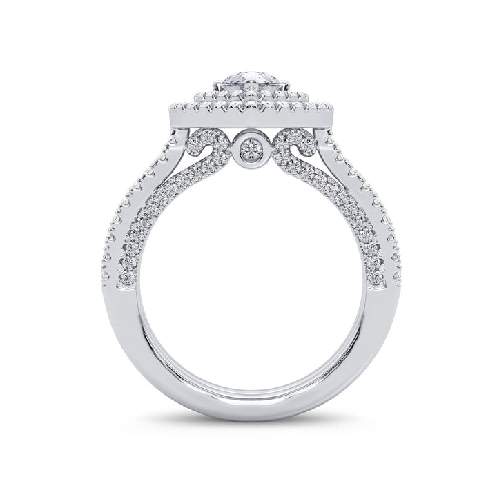 Brilliant 14k White Gold 1.50CT Lab Diamond Engagement Ring
