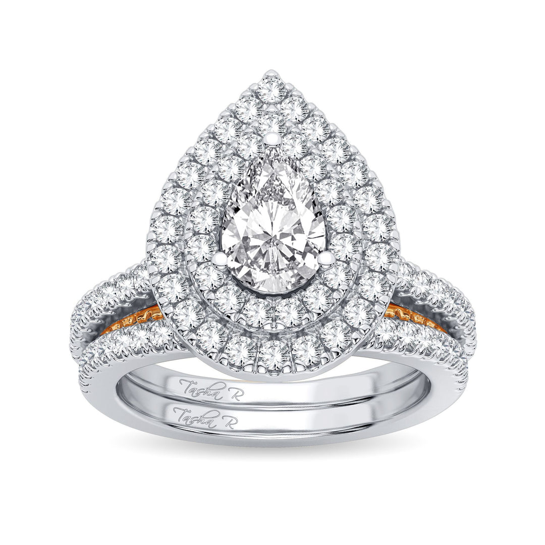 14K Yellow Gold 1.50CT Lab Diamond Bridal Ring Sparkle