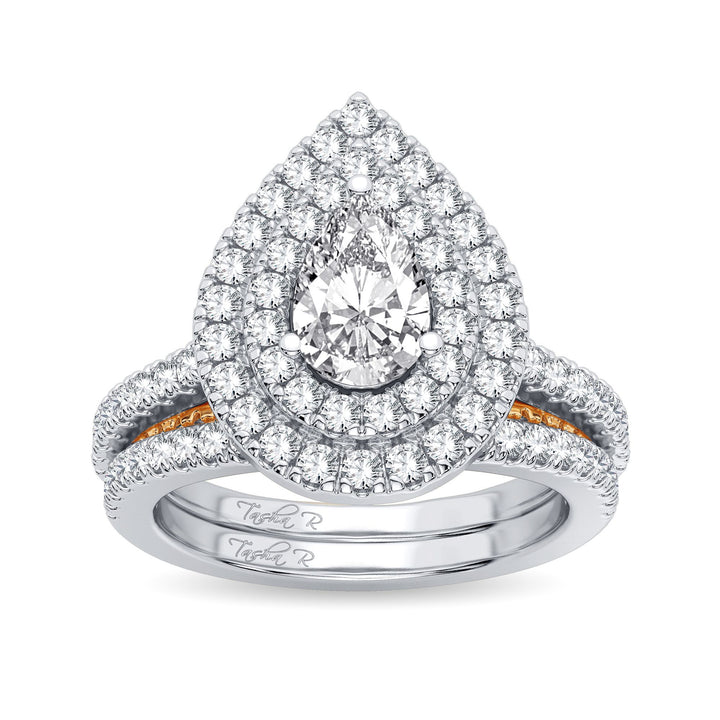 14K Yellow Gold 1.50CT Lab Diamond Bridal Ring Sparkle