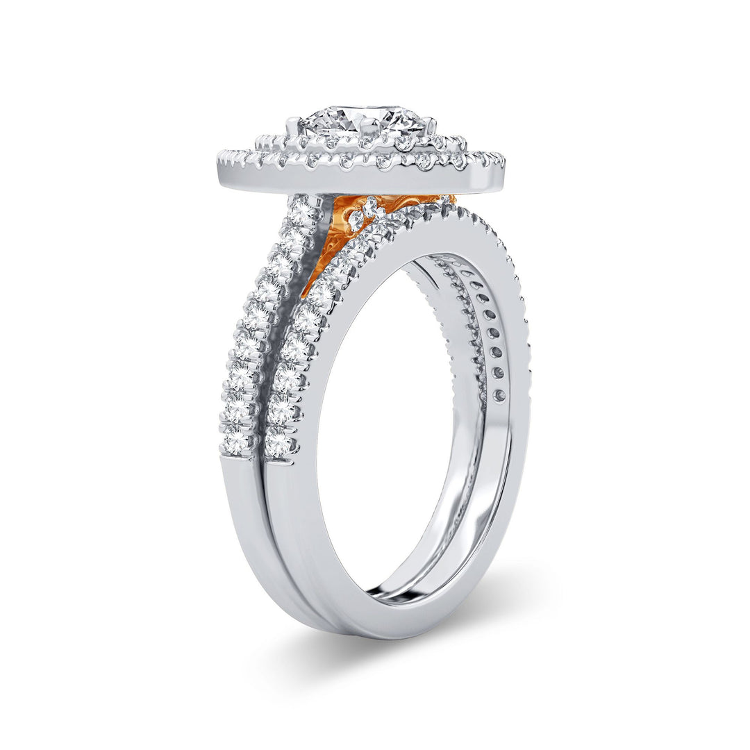 14K Yellow Gold 1.50CT Lab Diamond Bridal Ring Sparkle