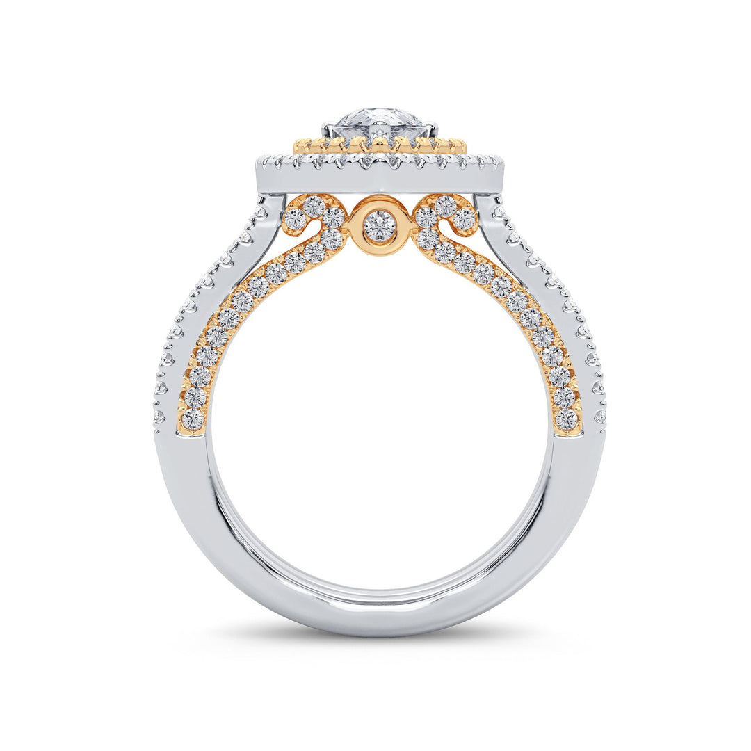 14K Yellow Gold 1.50CT Lab Diamond Bridal Ring Sparkle