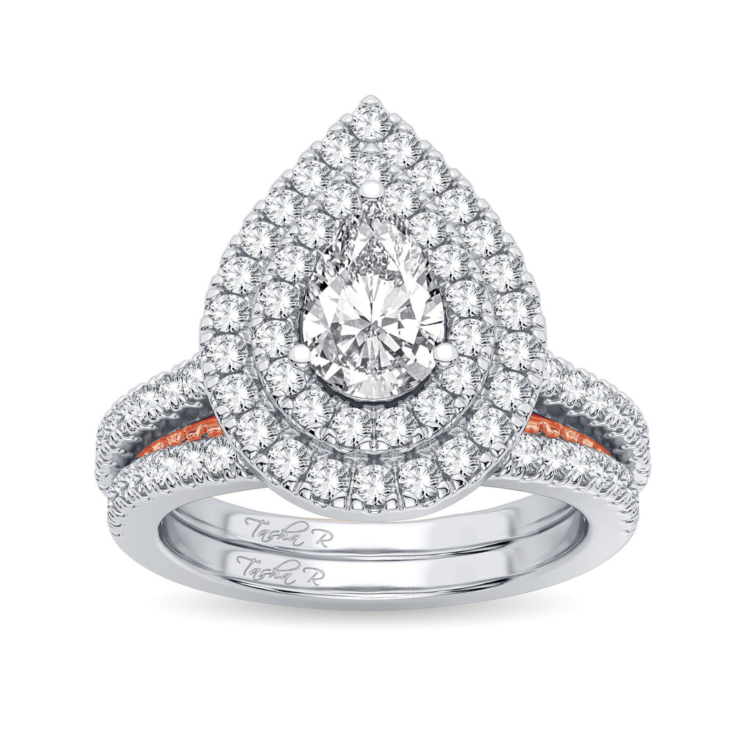Romantic 14k Rose Gold 1.50CT Lab Diamond Bridal Ring